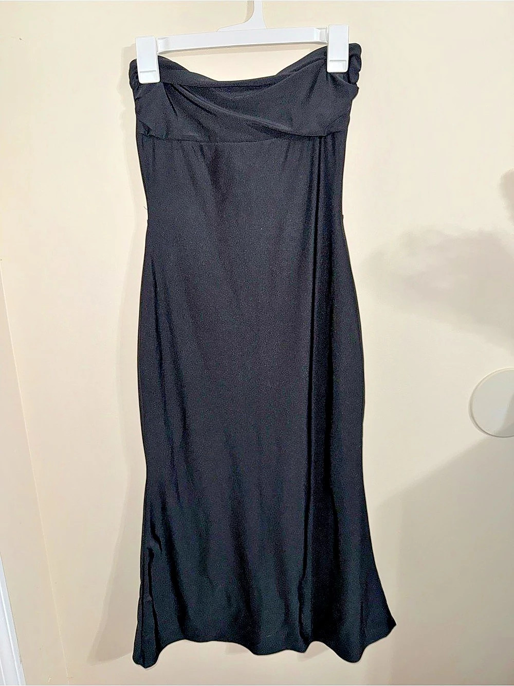 Windsor Dianna Strapless Slit Midi Formal Dress Black